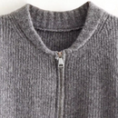 Rosa - Dame cardigan med lynlås og rund hals Vintage-stil
