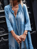 Ava - Alsidig denim maxikjole