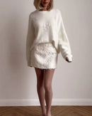 Sophia - Dame langærmet sweater med blomstermønster