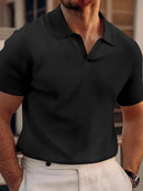 Michael - Chic Kortærmet Poloshirt Med V-Hals