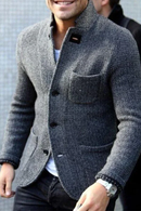 Felix - Slim Fit Retro Cardigan med knapper og opretstående