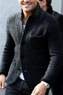 Felix - Slim Fit Retro Cardigan med knapper og opretstående