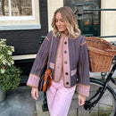 Isabella - Dame kort vatteret jakke med colour blocking