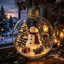 Snowmerry - Oplyst juleornament med miniature vinterscene