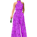 Eleni - Dame jumpsuit med bredde ben & print