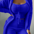 Luisa - 3-delt fleece loungewear sæt med lang cardigan