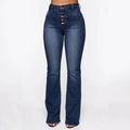 Ava - Moderne højtaljede jeans med knapper foran og slim