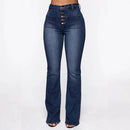 Ava - Moderne højtaljede jeans med knapper foran og slim