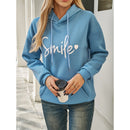 Angela oversized hættetrøje med Smile-grafik og afslappet