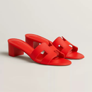 Dame Sandaler med Firkantet Hæl og Slip-On Design