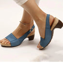 Jennifer – Dame slingback sandaler med åben tå og blokhæl