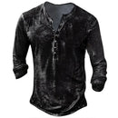 Mark - Langærmet T-shirt med henleykrave og knapdetaljer