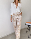Elena - Dame bukser med elegant printdesign