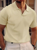 Michael - Chic Kortærmet Poloshirt Med V-Hals