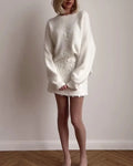 Sophia - Dame langærmet sweater med blomstermønster