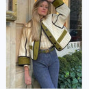 Isabella - Dame kort vatteret jakke med colour blocking