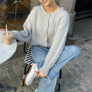 Sorella - Dame oversized cardigan med knapper og lange ærmer