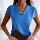 Abigail – Modern top med V hals og ærmeløst design