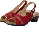 Jennifer – Dame slingback sandaler med åben tå og blokhæl