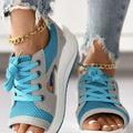 Alexa - Sandaler med åben tå, kilehæl og sneakerdesign