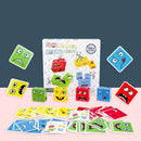 PuzzleCraft - Træ byggeklodser spil med udtrykskort