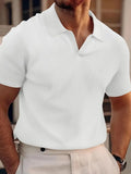 Michael - Chic Kortærmet Poloshirt Med V-Hals