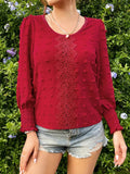 Maya - Damebluse med rund hals og lange ærmer