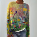 Sofia - Stilfuld langærmet sweater med blomsterprint