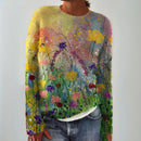 Sofia - Stilfuld langærmet sweater med blomsterprint