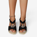 Dame kilehælssandaler med peep toe