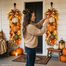 Pumpkinhue - Græskardekoration i træ med LED-lys