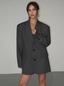 Abigail - Oversized klassisk blazer med lange ærmer og