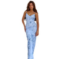 Seraphina - Dame blomsterprintet bodycon maxikjole med