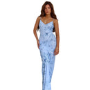 Seraphina - Dame blomsterprintet bodycon maxikjole med