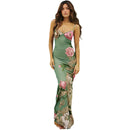Seraphina - Dame blomsterprintet bodycon maxikjole med