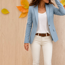 Dame Blazer med Notched Krave