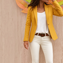 Dame Blazer med Notched Krave