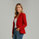 Dame blazer med folded krave