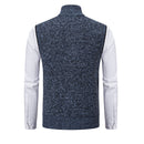 William - Strikket vest med lynlås, høj krave og sidelommer