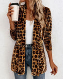 Leoprix - Mellemlang leopardmønstret cardigan