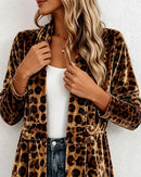 Leoprix - Mellemlang leopardmønstret cardigan