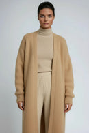 Relaxed - Lang cardigan til kvinder med åben front