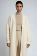 Relaxed - Lang cardigan til kvinder med åben front