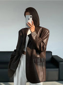 Drape - Dameblazer med oversized pasform og reverskrave