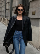 Drape - Dameblazer med oversized pasform og reverskrave