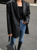 Drape - Dameblazer med oversized pasform og reverskrave