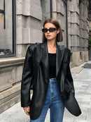 Drape - Dameblazer med oversized pasform og reverskrave