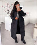 Chic - Dameparka med quiltet design og bindebælte