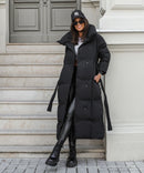 Chic - Dameparka med quiltet design og bindebælte