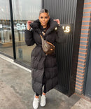 Chic - Dameparka med quiltet design og bindebælte